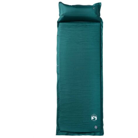 Matelas，Matelas de camping autogonflant avec oreiller 1 personne vert CFW777870