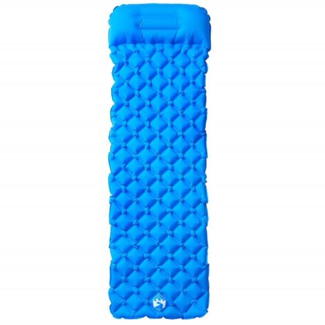 Matelas,Matelas de camping gonflable avec oreiller 1 personne bleu CFW460340