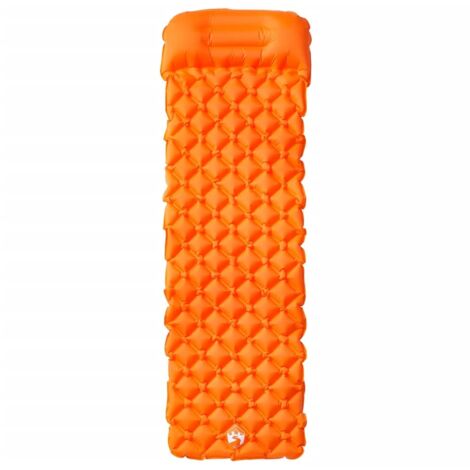 Matelas,Matelas de camping gonflable avec oreiller 1 personne orange CFW460679
