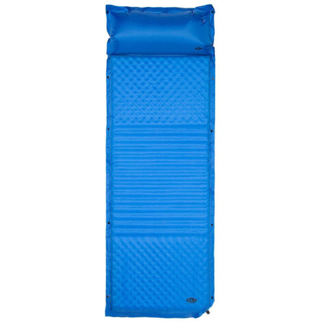 Materassino da campeggio autogonfiabile con cuscino, blu