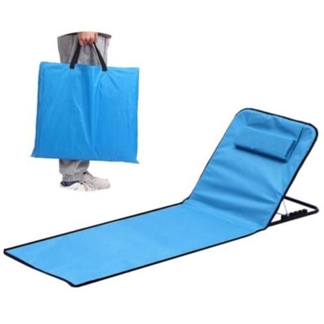 Materassino da spiaggia pieghevole, lettino da spiaggia, pieghevole e regolabile, sedia da spiaggia pieghevole, sedile da spiaggia con angolo, portatile, per la spiaggia, il parco, il campeggio
