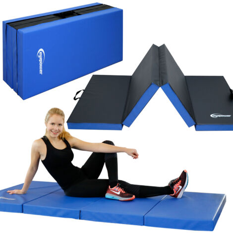 Materassino da Sport 200x100x8cm Blu-Nero