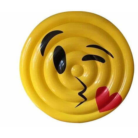 Materassino gonfiabile a forma di viso con kiss  Ø 150 cm Fredi Face