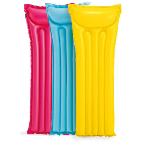 Materassino Gonfiaile Tinta Unit 3 Colours Assorties 183 X 69 Cm Piscina 59703