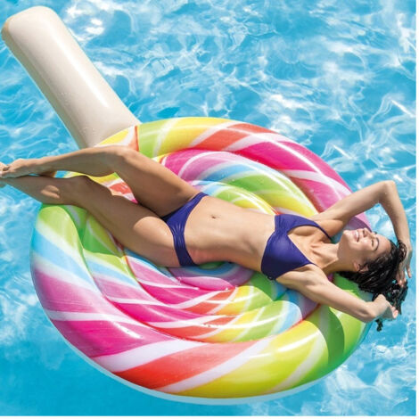 Materassino Isola Gonfiabile Lollipop Lecca Lecca Mare Piscina 208x135cm