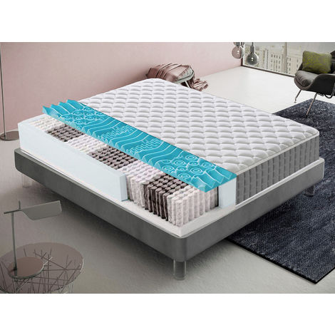 MATERASSO MATRIMONIALE 160 x 200 MODELLO ROMA CON 900 MOLLE INSACCHETTATE E  MEMORY FOAM H. 22 CM. - Arredo Casa