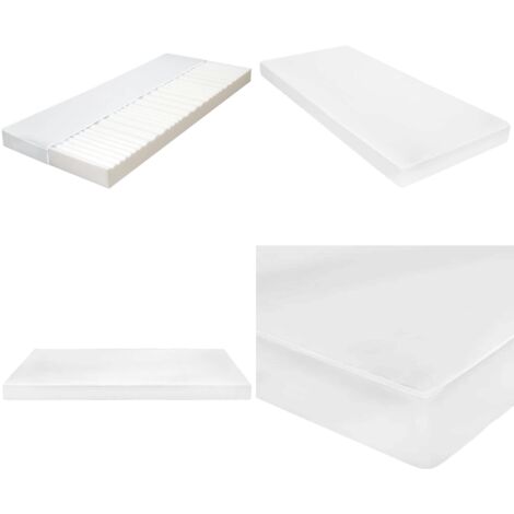 Materasso 120x200 cm 7 Zone Schiuma di Poliuretano 10 cm H2 H3 - Schiuma di poliuretano - Supporto per colonna vertebrale