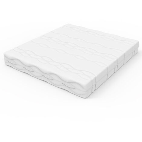 Materasso 160x200 cm, schiuma reversibile a 7 zone, ergonomico 20 cm, contorni 3D, supporto lombare, bianco/grigio, certificato OEKO-TEX