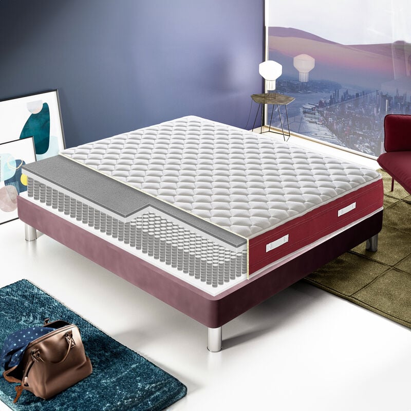 Ilovesleep - Materasso 120x190 a Molle insacchettate e memory foam – 9 zone differenziate