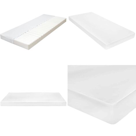 Materasso 90x200 cm 7 Zone Schiuma di Poliuretano 10 cm H2 H3 - Schiuma poliuretano - Supporto corpo