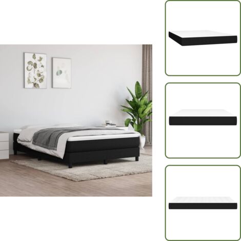 Materasso a Molle ergonomica - Insacchettate Nero 140x190x20 cm in Tessuto BV476508 - BonneVie