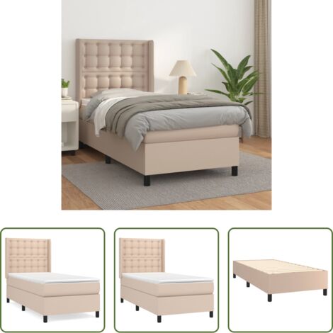 Materasso a molle -  Giroletto a Molle con Materasso Cappuccino 90x190 cm Similpelle