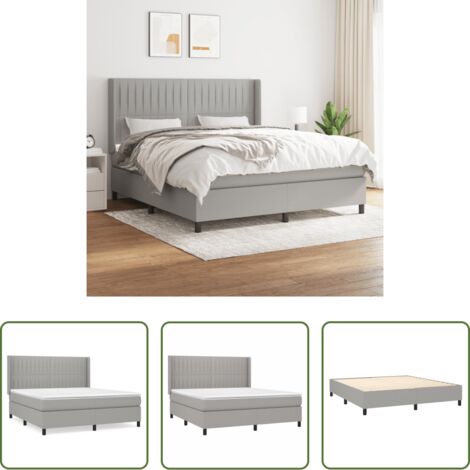 Materasso a molle -  Giroletto a Molle con Materasso Grigio Chiaro180x200 cm Tessuto