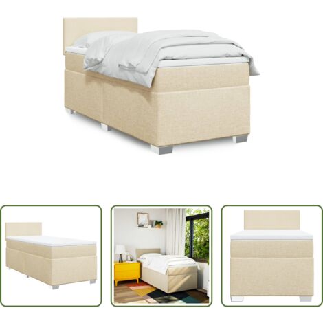 Materasso a molle insacchettate -  Giroletto a Molle con Materasso Crema 80x200 cm inTessuto