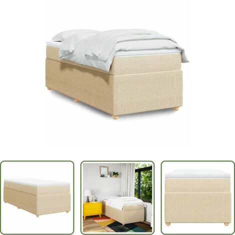 Materasso a molle insacchettate -  Giroletto a Molle con Materasso Crema 90x190 cm in Tessuto