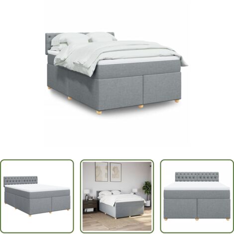 Materasso a molle insacchettate -  Giroletto a Molle con Materasso Grigio Chiaro 140x200cm Tessuto