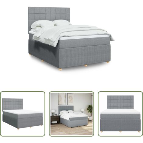Materasso a molle insacchettate - Giroletto a Molle con Materasso Grigio Chiaro 160x200cm Tessuto