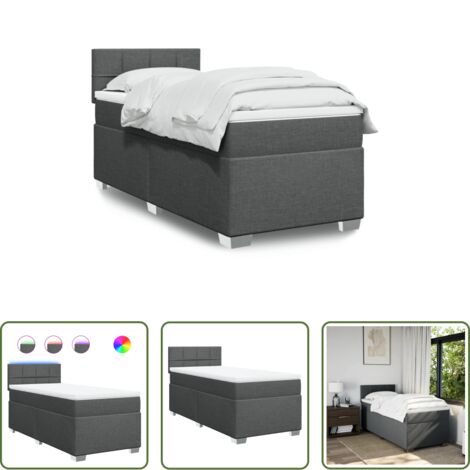 Materasso a molle insacchettate -  Giroletto a Molle con Materasso Grigio Scuro 80x200 cm Tessuto