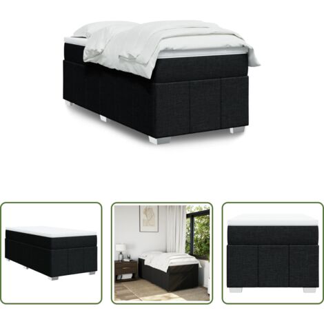 Materasso a molle insacchettate -  Giroletto a Molle con Materasso Nero 80x200 cm inTessuto