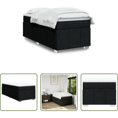 Materasso a molle insacchettate -  Giroletto a Molle con Materasso Nero 90x190 cm in Tessuto