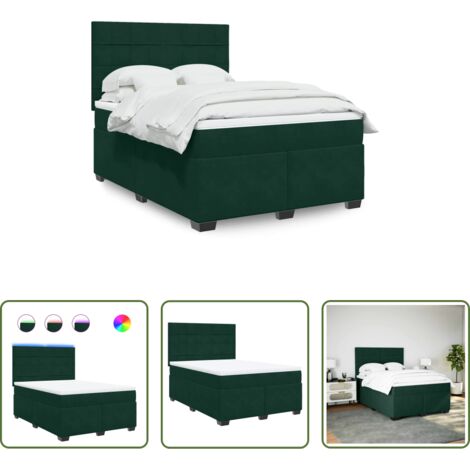 Materasso a molle insacchettate - Giroletto a Molle con Materasso Verde Scuro 140x190 cm Velluto