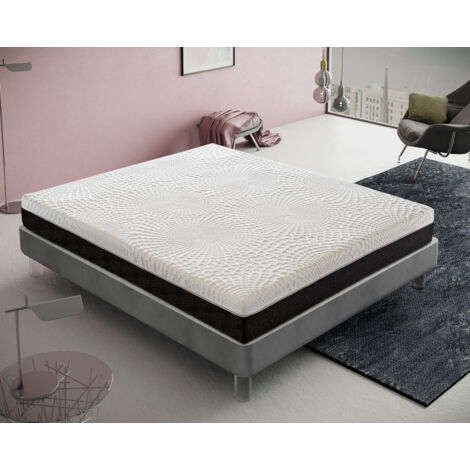 materasso a molle insacchettate, memory foam, alto 25 cm, ortopedico, elastico e indeformabile, 13 zone di comfort