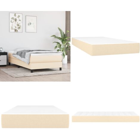 Materasso a Molle Insacchettate Rigidità Media Crema 120x190x20 cm in Tessuto - Schiuma - Sonno riposante