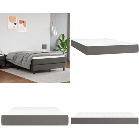 Materasso a Molle Insacchettate Rigidità Media Grigio 120x200x20 cm in Similpelle - Materasso a molle - Schiuma