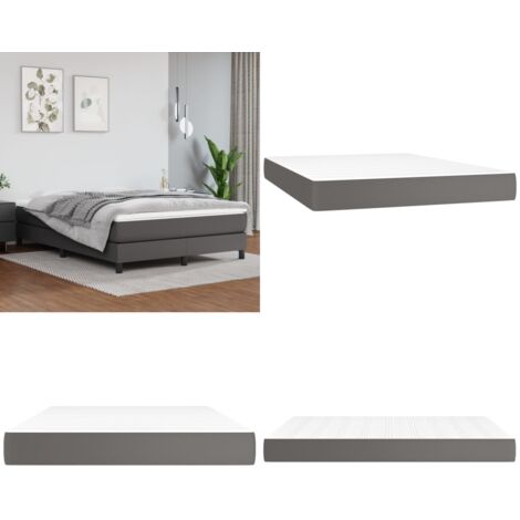 Materasso a Molle Insacchettate Rigidità Media Grigio 140x190x20 cm in Similpelle - Materasso a molle - Schiuma