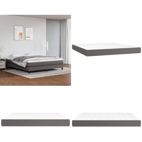 Materasso a Molle Insacchettate Rigidità Media Grigio 180x200x20 cm in Similpelle - Schiuma - Molle insacchettate