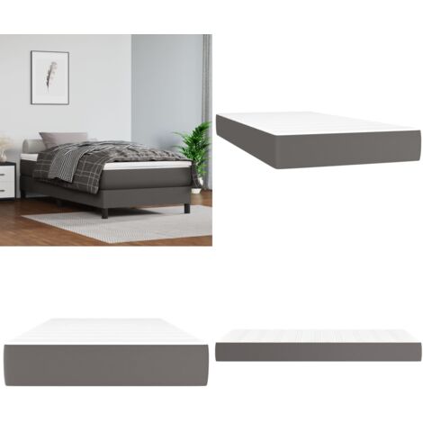 Materasso a Molle Insacchettate Rigidità Media Grigio 90x200x20 cm in Similpelle - Materasso a molle insacchettate grigio - Materasso a molle insacchettate media