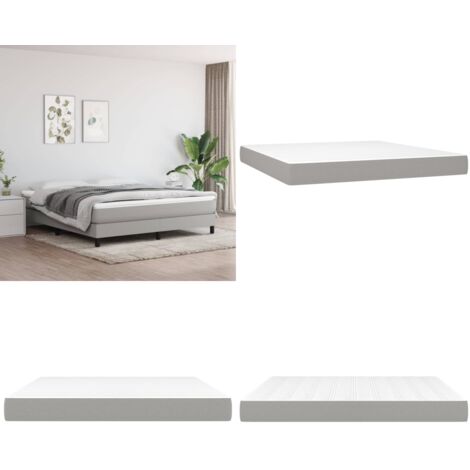 Materasso a Molle Insacchettate Rigidità Media Grigio Chiaro 180x200x20 cm - Schiuma - Sonno riposante