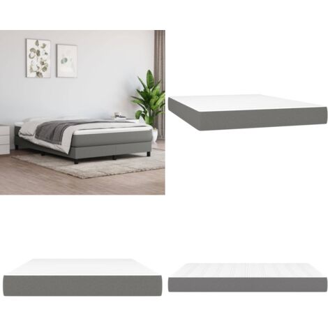 Materasso a Molle Insacchettate Rigidità Media Grigio Scuro 140x190x20 cm - Schiuma - Sonno riposante