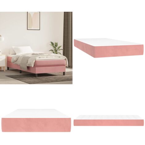 Materasso a Molle Insacchettate Rigidità Media Rosa 100x200x20 cm in Velluto - Schiuma - Velluto