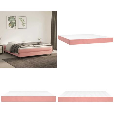 Materasso a Molle Insacchettate Rigidità Media Rosa 160x210x20 cm in Velluto - Materasso in velluto - Materasso morbido
