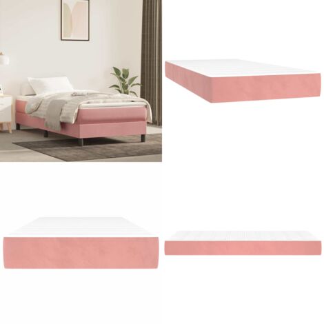 Materasso a Molle Insacchettate Rigidità Media Rosa 90x210x20 cm in Velluto - Materasso in velluto - Materasso morbido