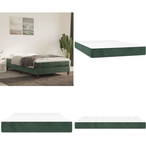 Materasso a Molle Insacchettate Rigidità Media Verde Scuro 120x200x20 cm in Velluto - Materasso in velluto - Schiuma confortevole
