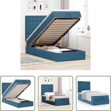 Materasso a molle insacchettate -  Struttura Letto Pouf con Materassi 100x200 cm Velluto
