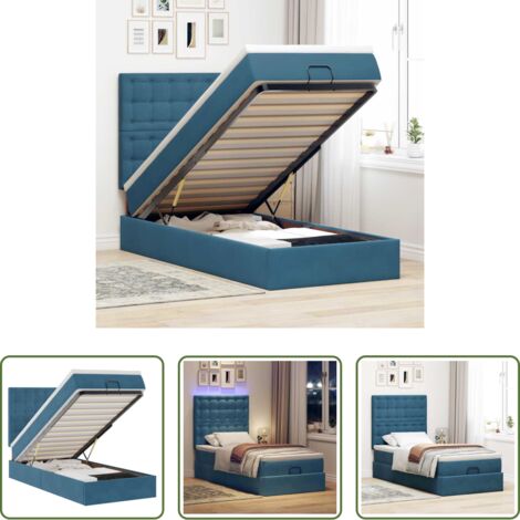 Materasso a molle insacchettate -  Struttura Letto Pouf con Materassi 100x200 cm Velluto