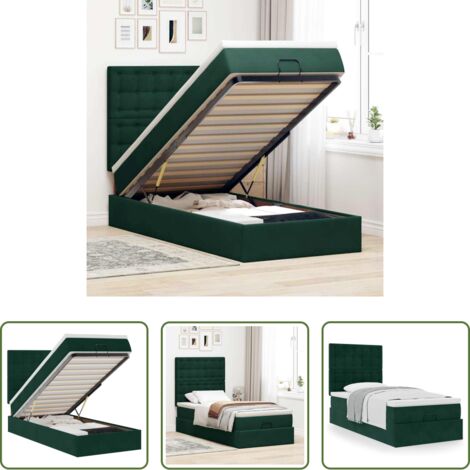 Materasso a molle insacchettate -  Struttura Letto Pouf con Materassi 100x200 cm Velluto