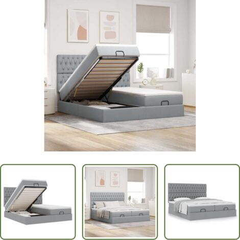 Materasso a molle insacchettate -  Struttura Letto Pouf con Materassi 160x200 cm in Tessuto