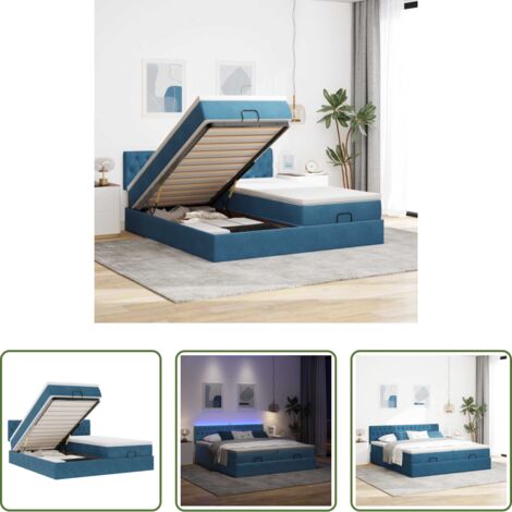 Materasso a molle insacchettate -  Struttura Letto Pouf con Materassi 160x200 cm Velluto
