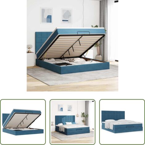 Materasso a molle insacchettate -  Struttura Letto Pouf con Materassi 160x200 cm Velluto