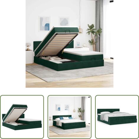 Materasso a molle insacchettate -  Struttura Letto Pouf con Materassi 160x200 cm Velluto