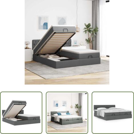 Materasso a molle insacchettate -  Struttura Letto Pouf con Materassi 180x200 cm in Tessuto