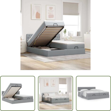 Materasso a molle insacchettate -  Struttura Letto Pouf con Materassi 180x200 cm in Tessuto