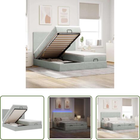 Materasso a molle insacchettate -  Struttura Letto Pouf con Materassi 180x200 cm Velluto