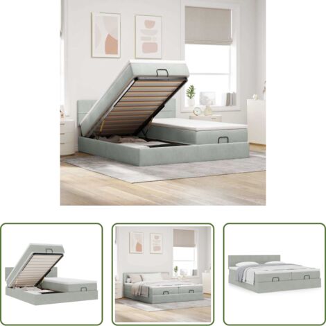 Materasso a molle insacchettate -  Struttura Letto Pouf con Materassi 180x200 cm Velluto