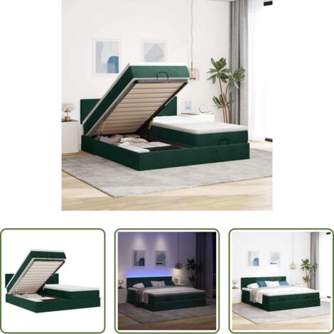 Materasso a molle insacchettate -  Struttura Letto Pouf con Materassi 180x200 cm Velluto