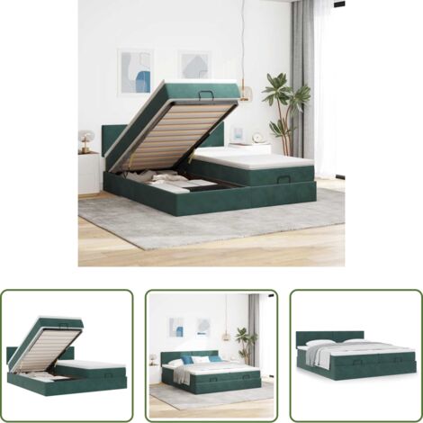 Materasso a molle insacchettate -  Struttura Letto Pouf con Materassi 180x200 cm Velluto